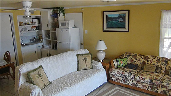 Blue Heron Suite Living Room & Kitchenette