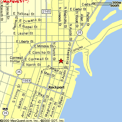 Angel Rose Bed & Breakfast - Rockport Texas - Map
